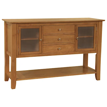 Transitional Server with 3-Drawers